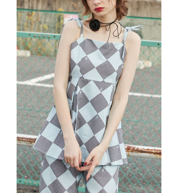 jouetie「ギンガムパターンキャミチュニック【セットアップ対応】」|キャミソール|