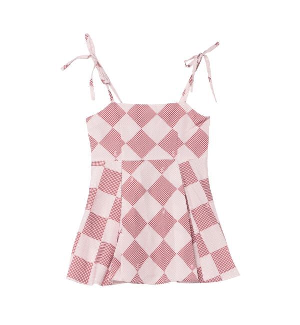 jouetie「ギンガムパターンキャミチュニック【セットアップ対応】」|キャミソール|ピンク