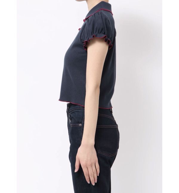 jouetie「パフスリーブチャイナポロトップス」|ポロシャツ|