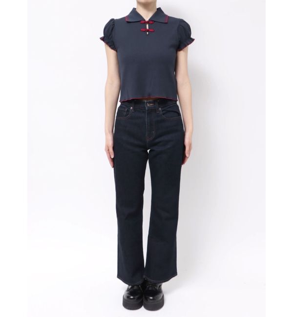 jouetie「パフスリーブチャイナポロトップス」|ポロシャツ|