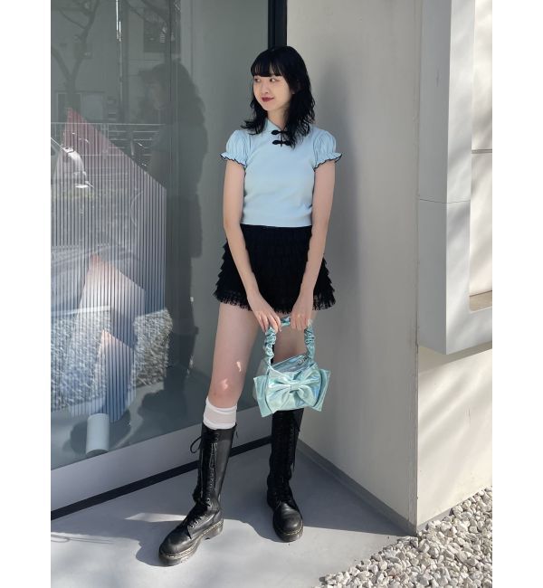 jouetie「パフスリーブチャイナポロトップス」|ポロシャツ|