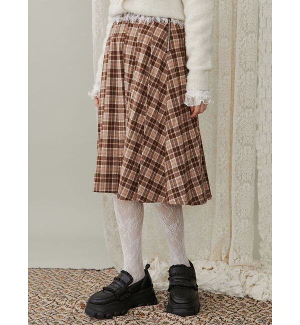 merry jenny「チェックレースプリーツスカート」|スカート|
