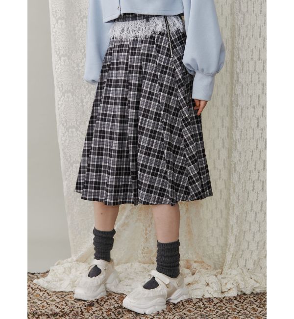 merry jenny「チェックレースプリーツスカート」|スカート|