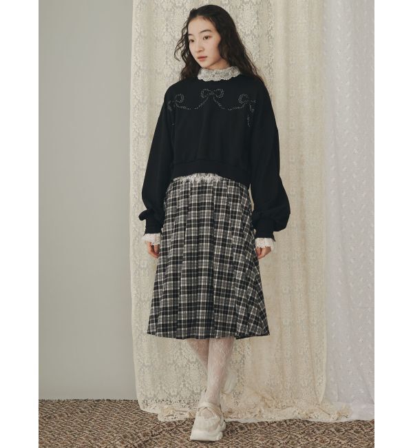 merry jenny「チェックレースプリーツスカート」|スカート|