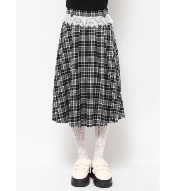 merry jenny「チェックレースプリーツスカート」|スカート|