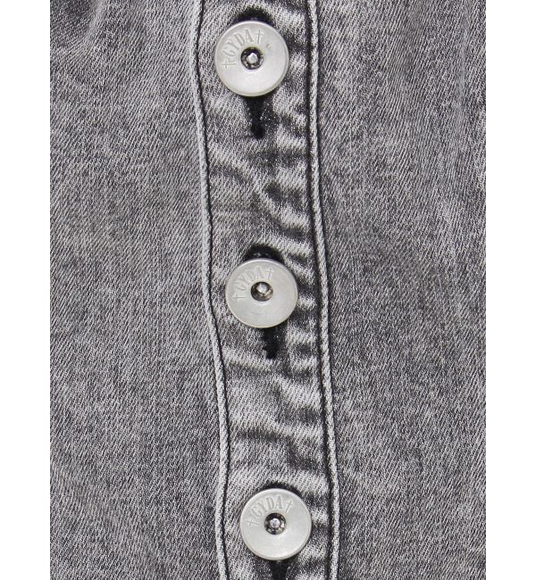 GYDA「ケミカルBACKリボンデニムロンパース」|オールインワン|