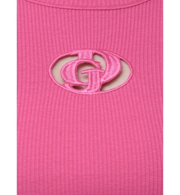 GYDA「GDカットアウトハーフスリーブテレコトップス」|Tシャツ・カットソー|