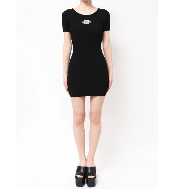 GYDA「GD bijou MOLD ハーフスリーブ ニットワンピース」|ワンピース|