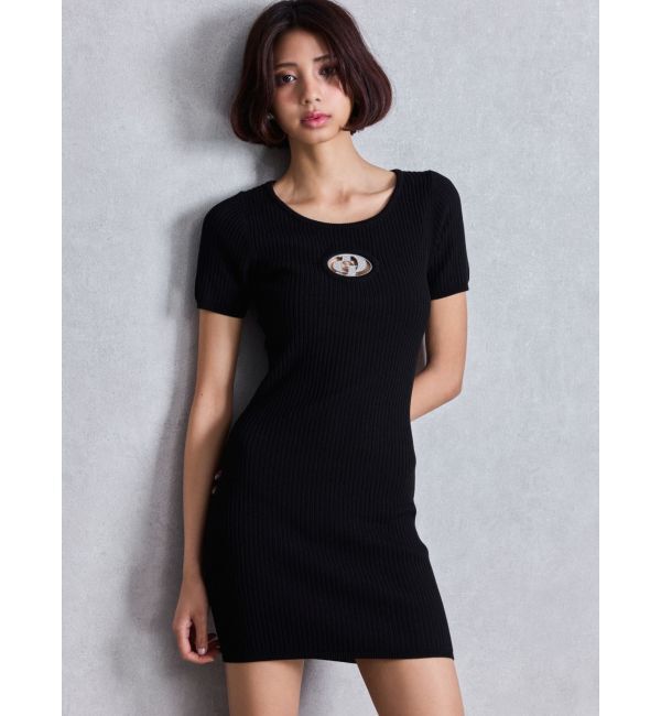 GYDA「GD bijou MOLD ハーフスリーブ ニットワンピース」|ワンピース|