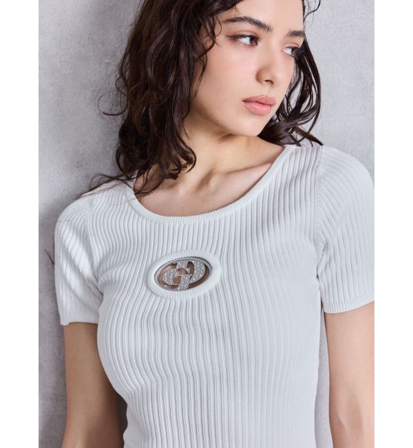 GYDA「GD bijou MOLD ハーフスリーブ ニットワンピース」|ワンピース|