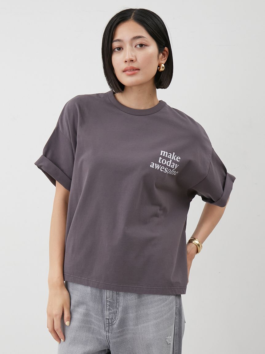 Mila Owen「短丈ワイドグラフィックTシャツ」|Tシャツ・カットソー|