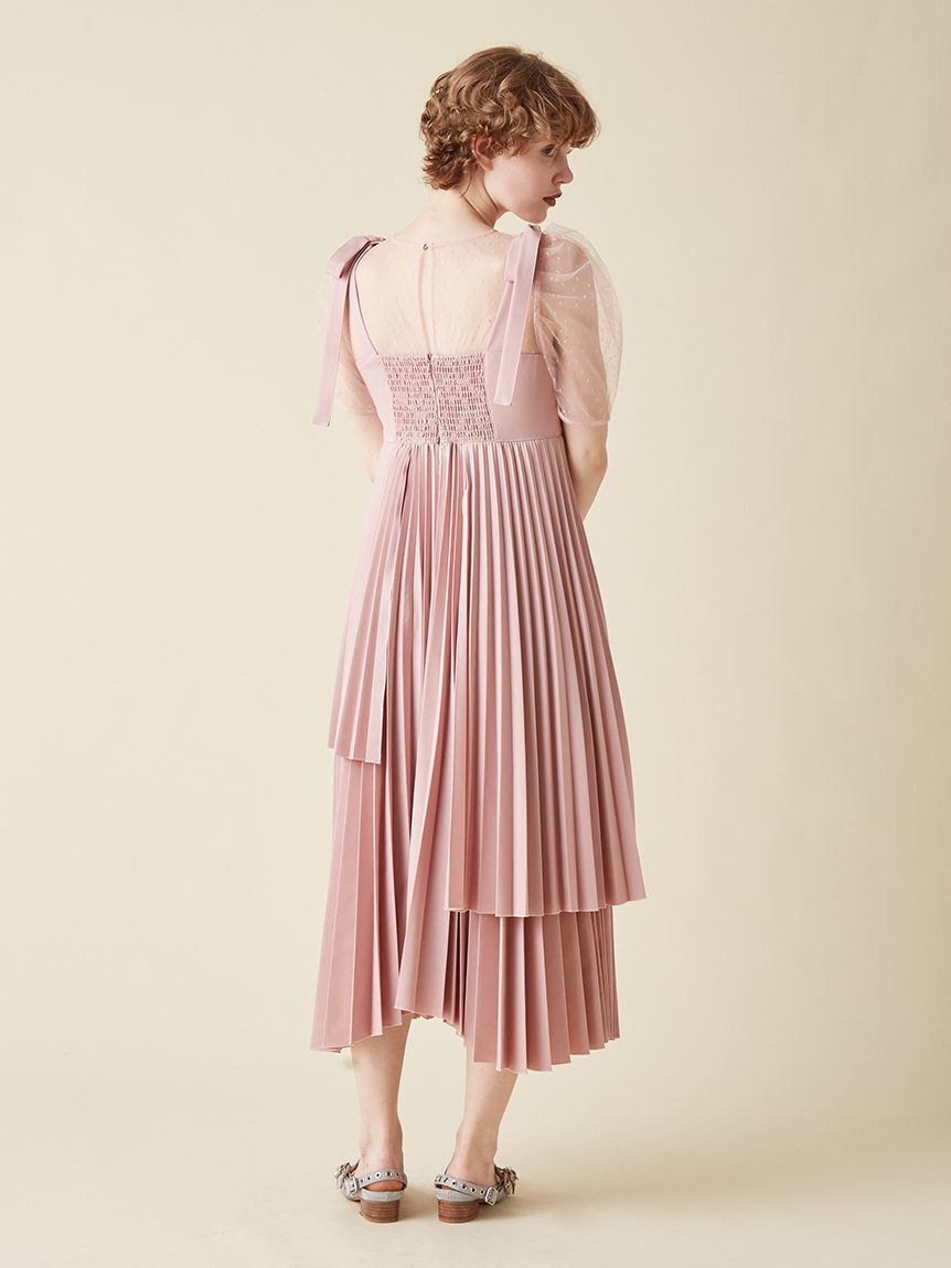 FURFUR「プリーツデザインドッキングドレス」|ドレス|