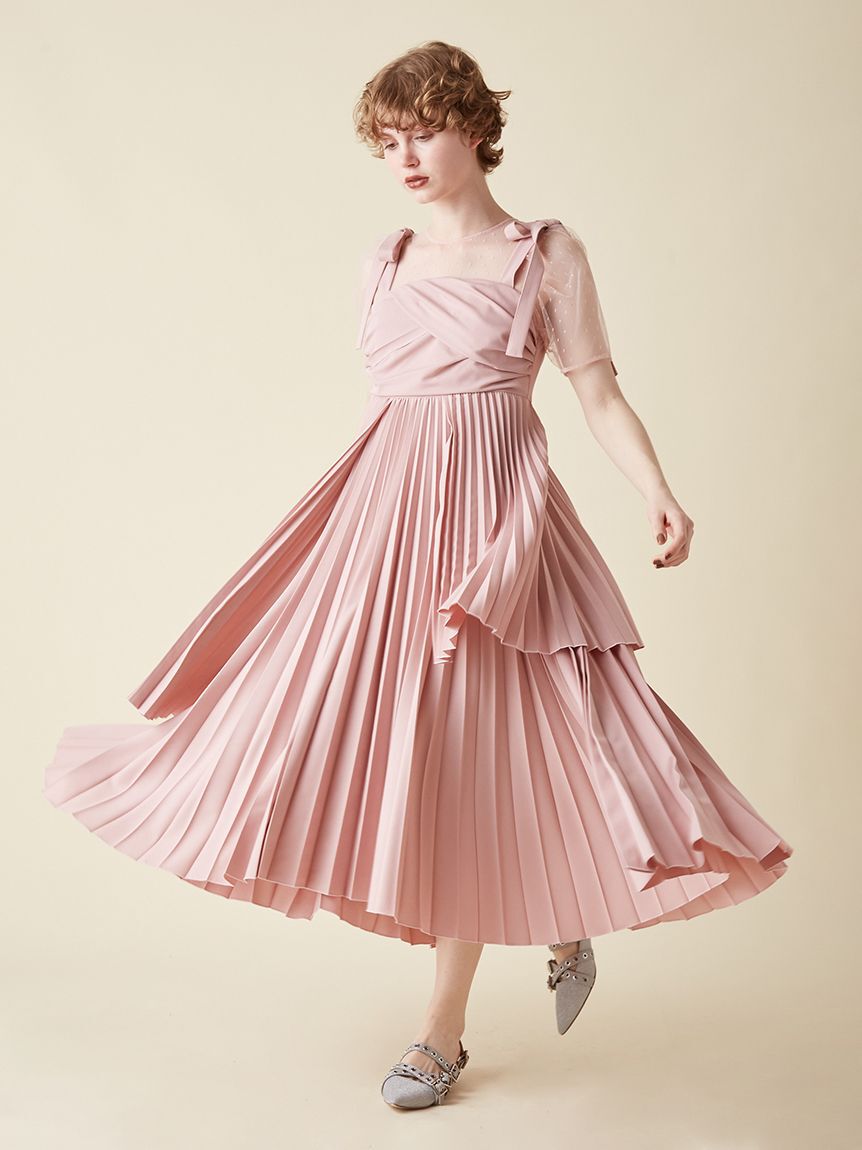 FURFUR「プリーツデザインドッキングドレス」|ドレス|