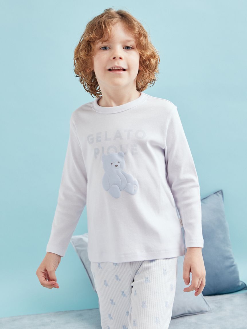 gelato pique kids&baby「【KIDS】ぬいぐるみワンポイントロンT」|ルームウェア|