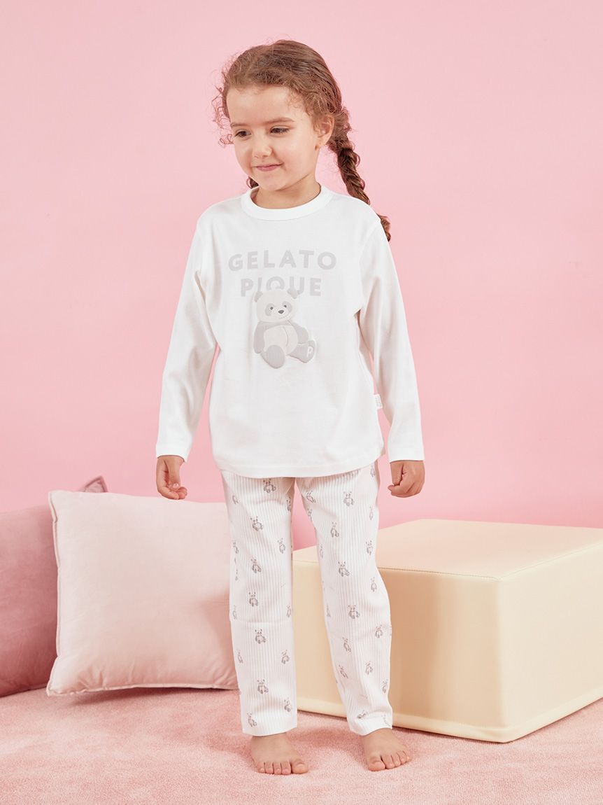 gelato pique kids&baby「【KIDS】ぬいぐるみワンポイントロンT」|ルームウェア|