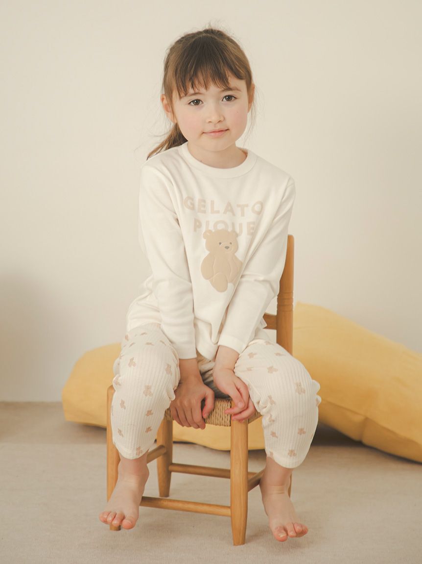 gelato pique kids&baby「【KIDS】ぬいぐるみワンポイントロンT」|ルームウェア|