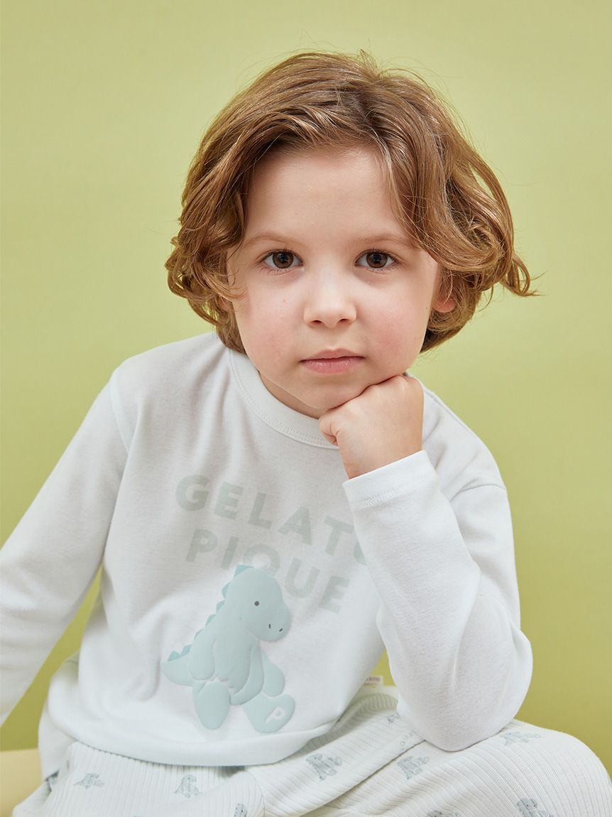 gelato pique kids&baby「【KIDS】ぬいぐるみワンポイントロンT」|ルームウェア|