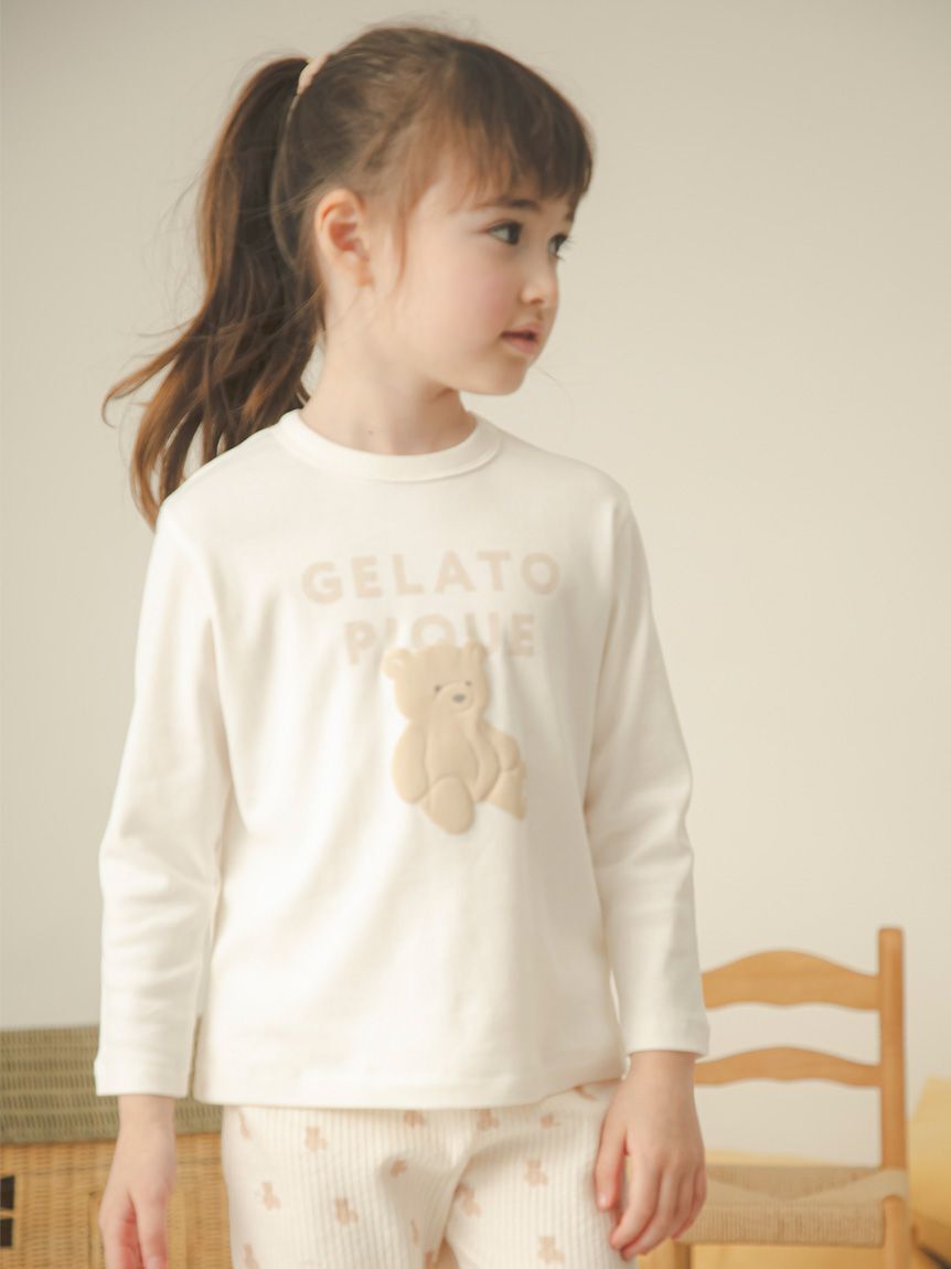 gelato pique kids&baby「【KIDS】ぬいぐるみワンポイントロンT」|ルームウェア|