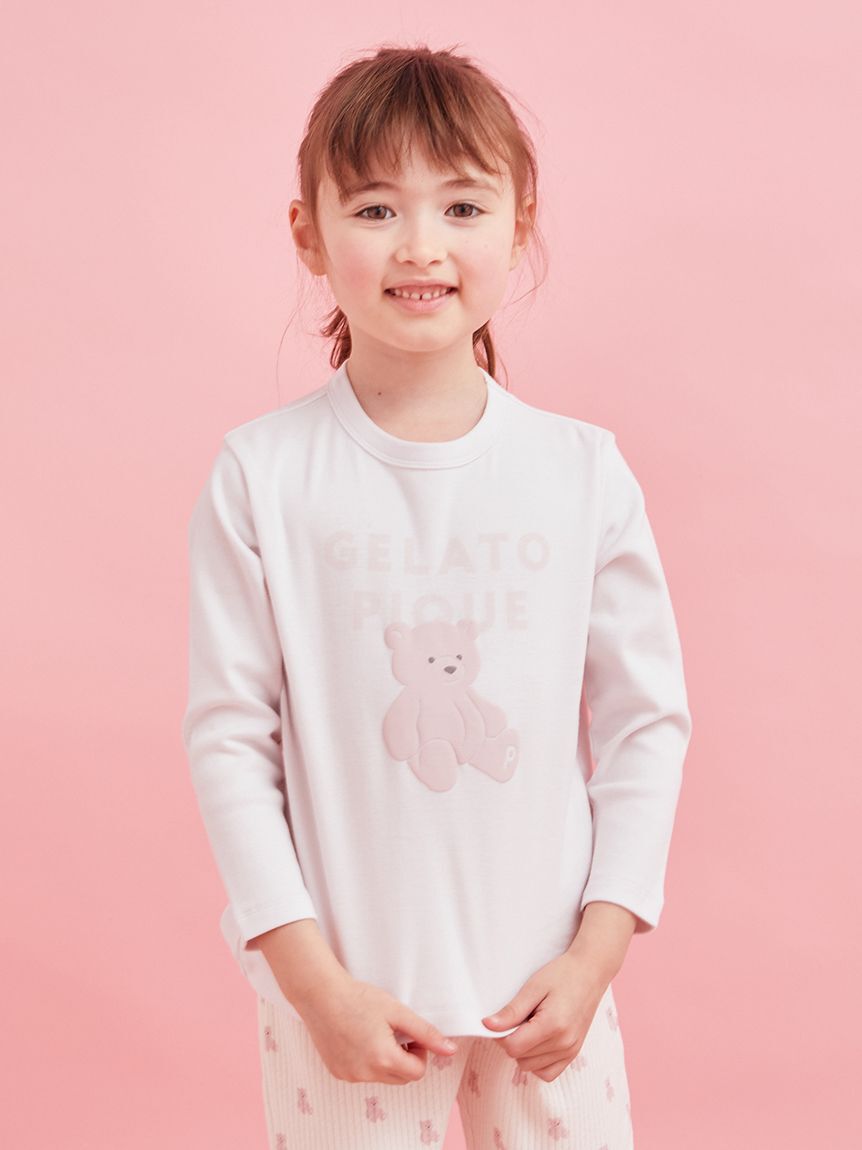 gelato pique kids&baby「【KIDS】ぬいぐるみワンポイントロンT」|ルームウェア|
