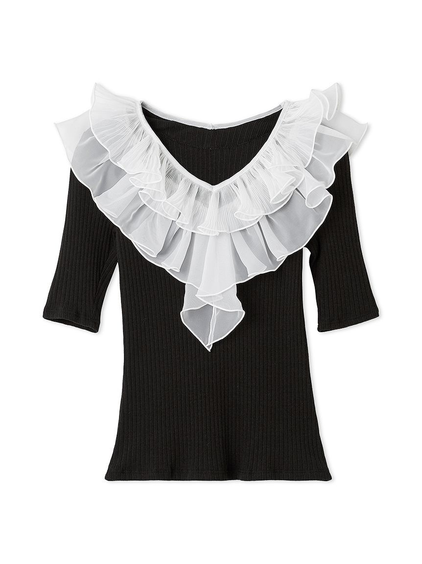 SNIDEL「フリルカラーカットプルオーバー」|Tシャツ・カットソー|