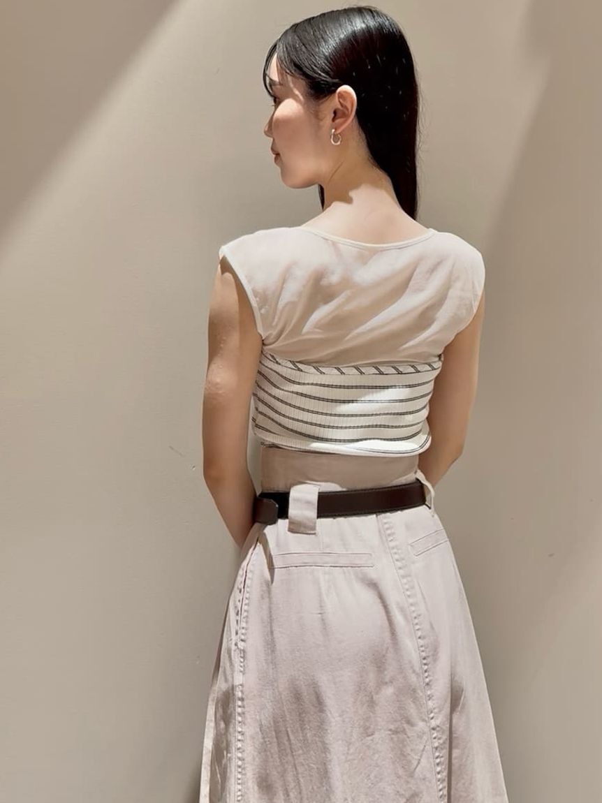 SNIDEL「シアー切替カットプルオーバー」|Tシャツ・カットソー|