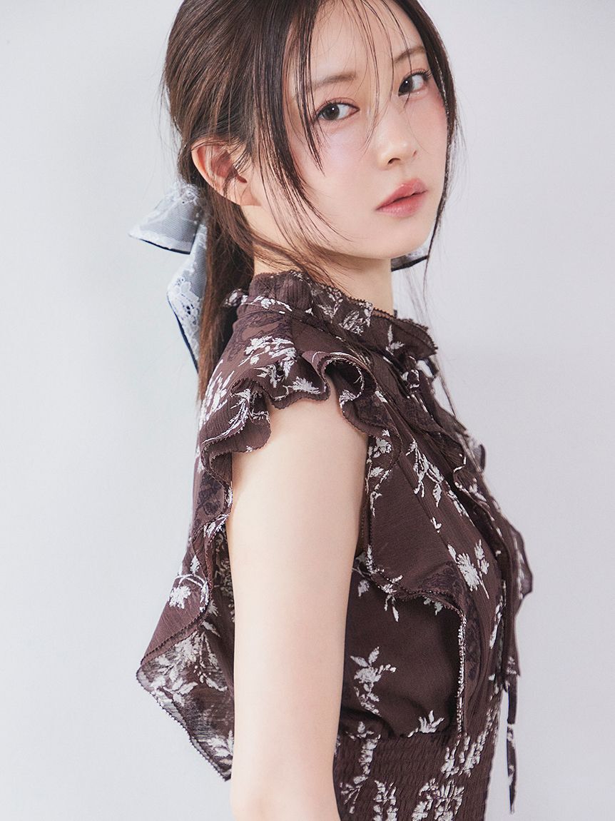 SNIDEL「レースコンビベロアシュシュ」|ヘアバンド|