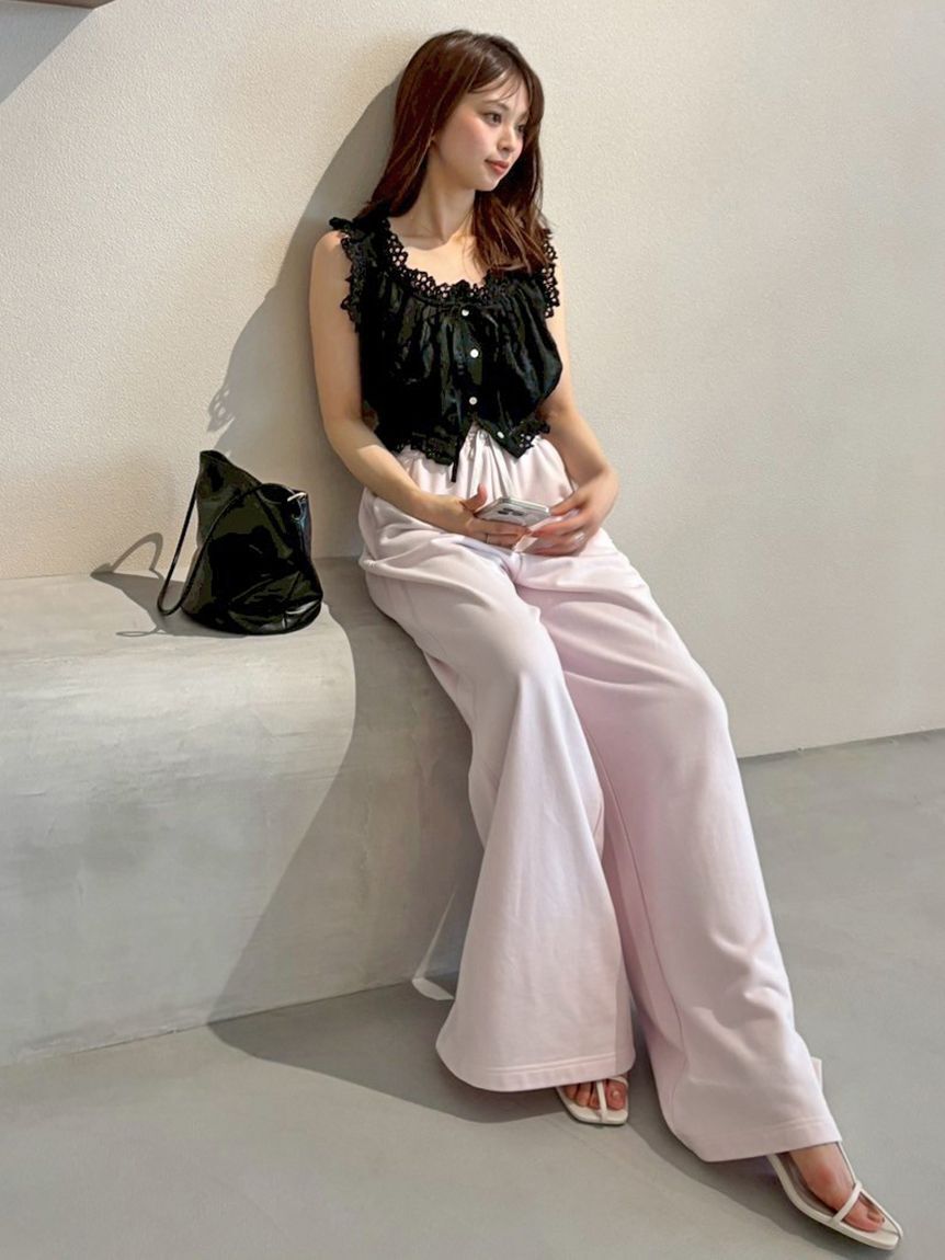 SNIDEL「クロップドコットンフリルブラウス」|シャツ・ブラウス|