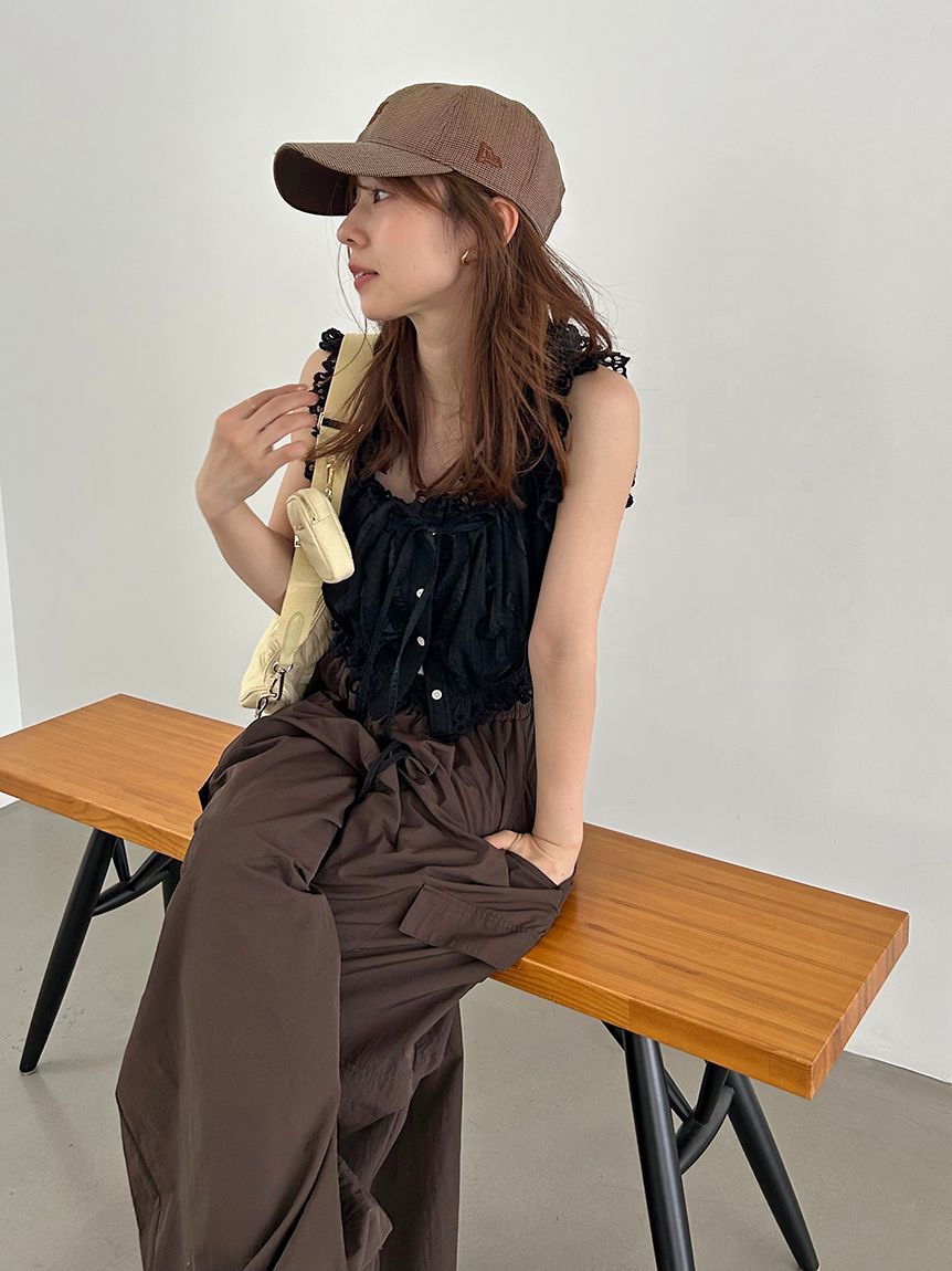 SNIDEL「クロップドコットンフリルブラウス」|シャツ・ブラウス|