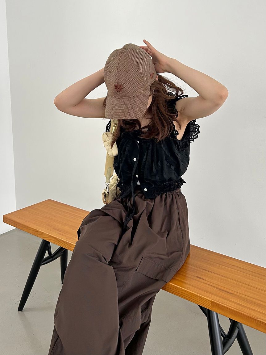 SNIDEL「クロップドコットンフリルブラウス」|シャツ・ブラウス|