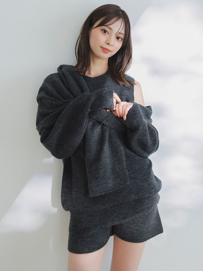 SNIDEL「畦ニットショートパンツ」|その他|GRY