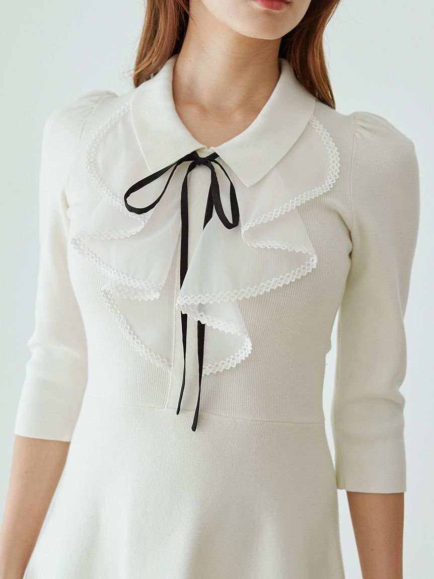 SNIDEL「ラッフルミニニットワンピース」|ワンピース|