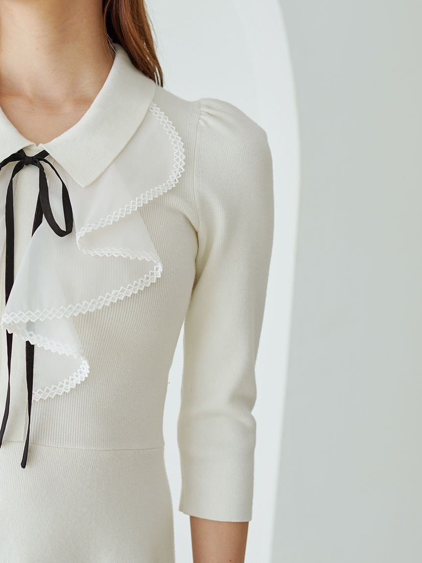 SNIDEL「ラッフルミニニットワンピース」|ワンピース|