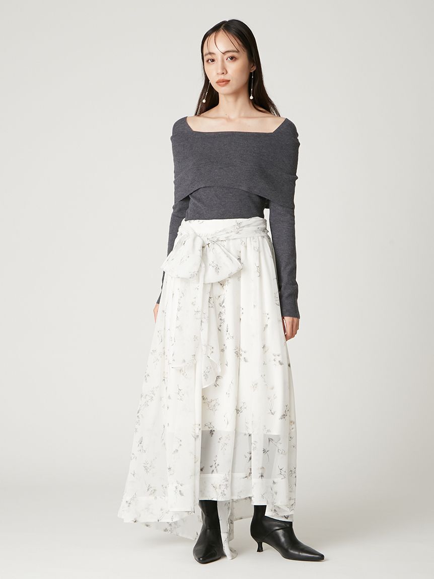 FRAY I.D「ウールシルクブレンドオフショルニット」|ニット・セーター|