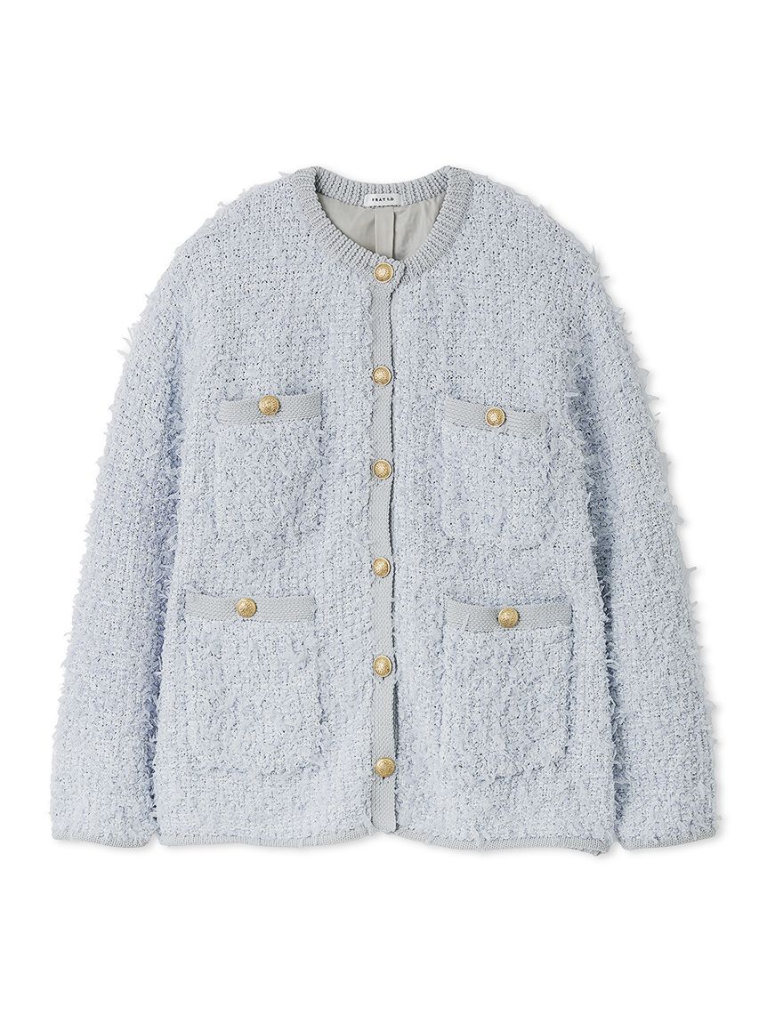 FRAY I.D「リボンヤーンニットツイードジャケット」|ニット・セーター|