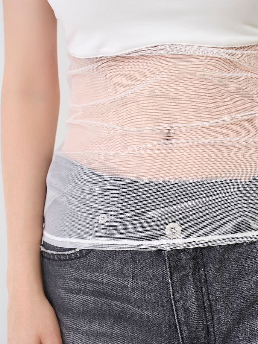 LILY BROWN Lingerie「【LILY BROWN Lingerie】カップ付ハーフシアーキャミ」|キャミソール|