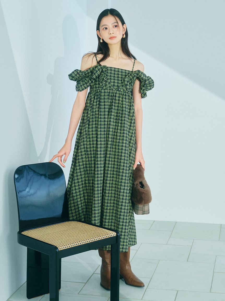 LILY BROWN「エンジェルスリーブボリュームワンピース」|ワンピース|