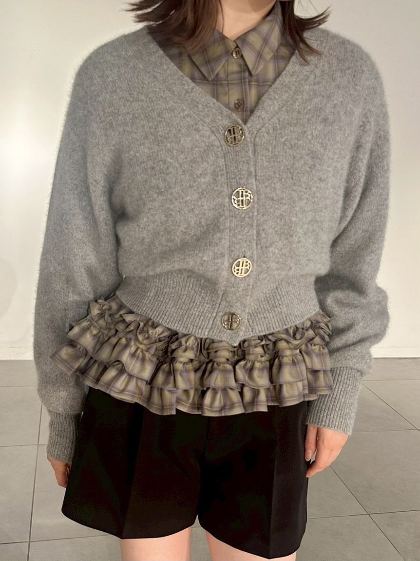 LILY BROWN「LBロゴフォックスニットカーデ」|カーディガン|