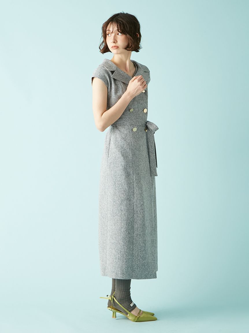 LILY BROWN「デコルテレイヤードトレンチワンピース」|ワンピース|