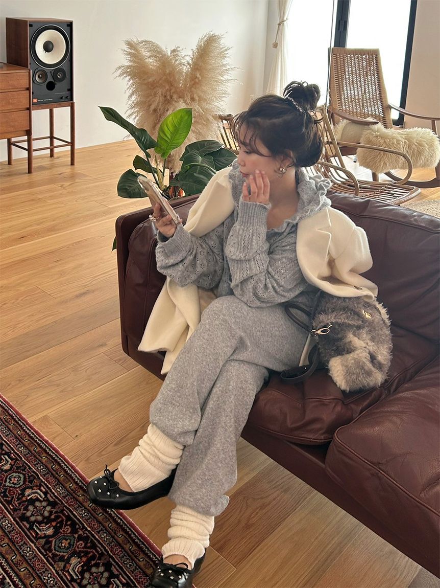 LILY BROWN「透かし編ニットパーカー」|パーカー|