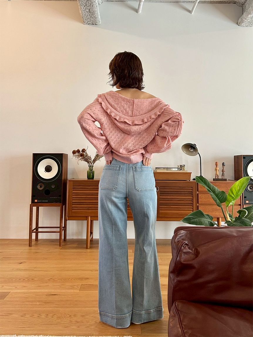 LILY BROWN「透かし編ニットパーカー」|パーカー|