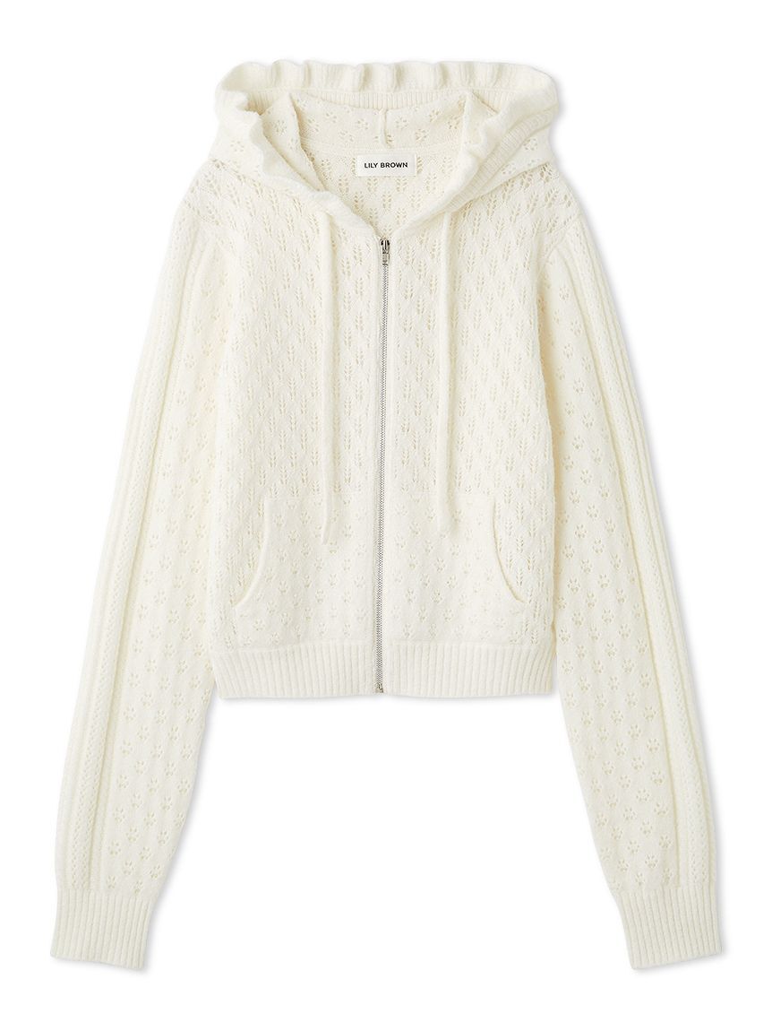 LILY BROWN「透かし編ニットパーカー」|パーカー|