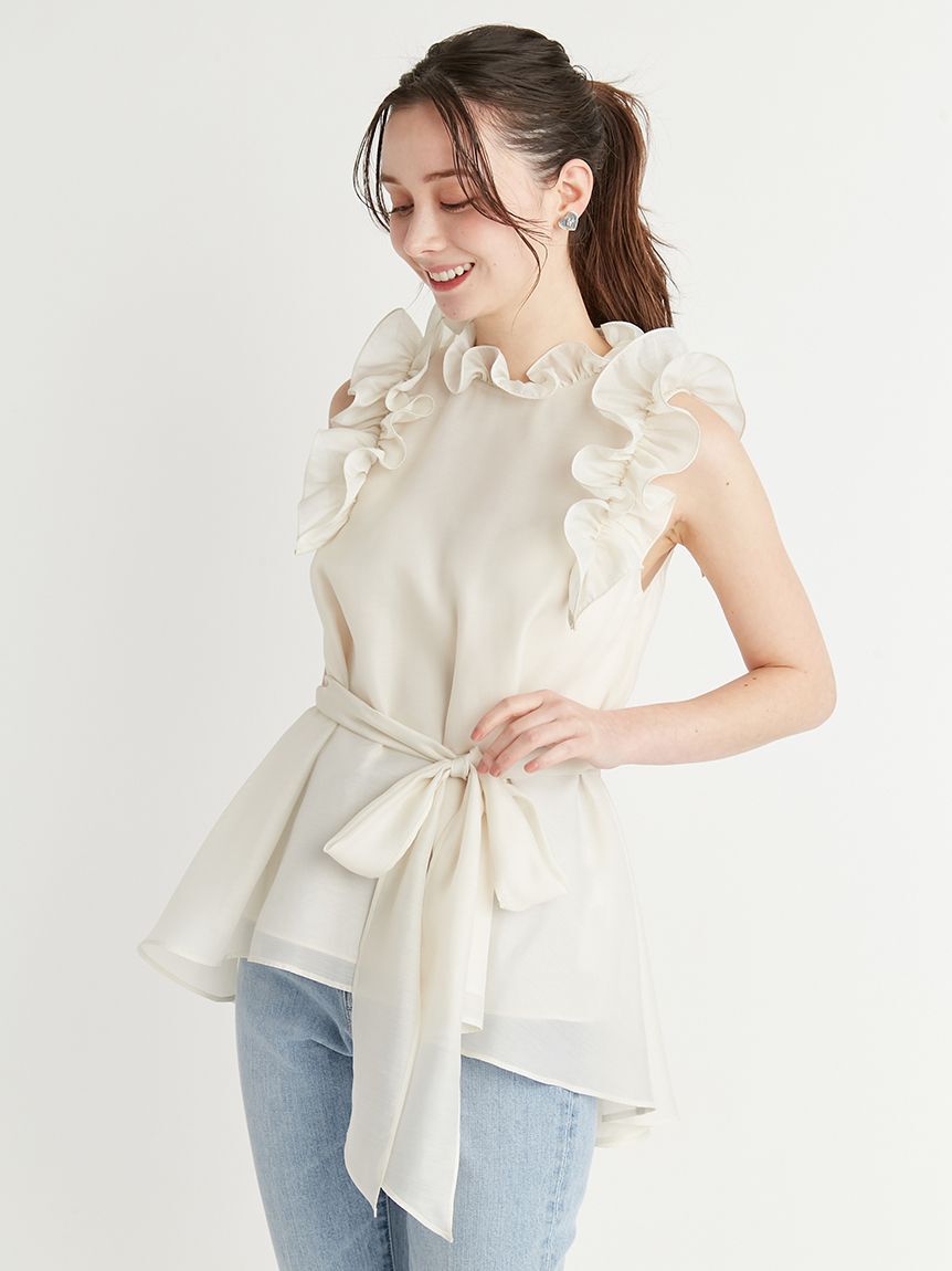 CELFORD「Aラインフレアラッフルブラウス」|シャツ・ブラウス|