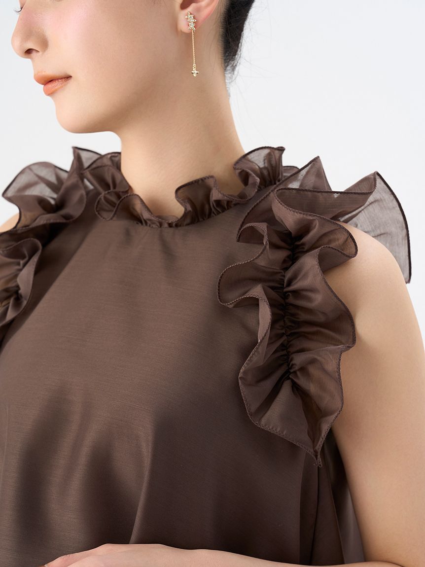 CELFORD「Aラインフレアラッフルブラウス」|シャツ・ブラウス|