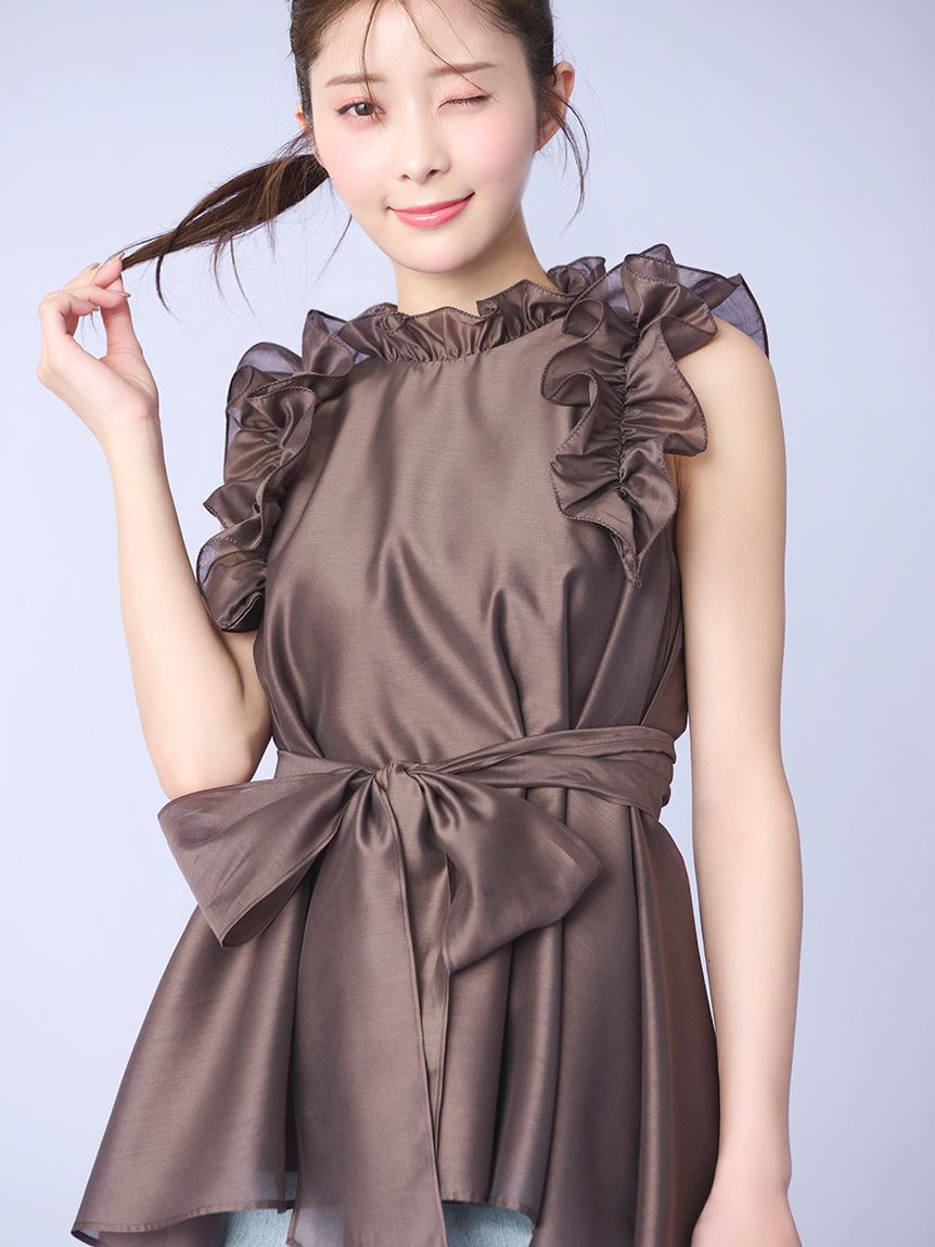 CELFORD「Aラインフレアラッフルブラウス」|シャツ・ブラウス|BRW