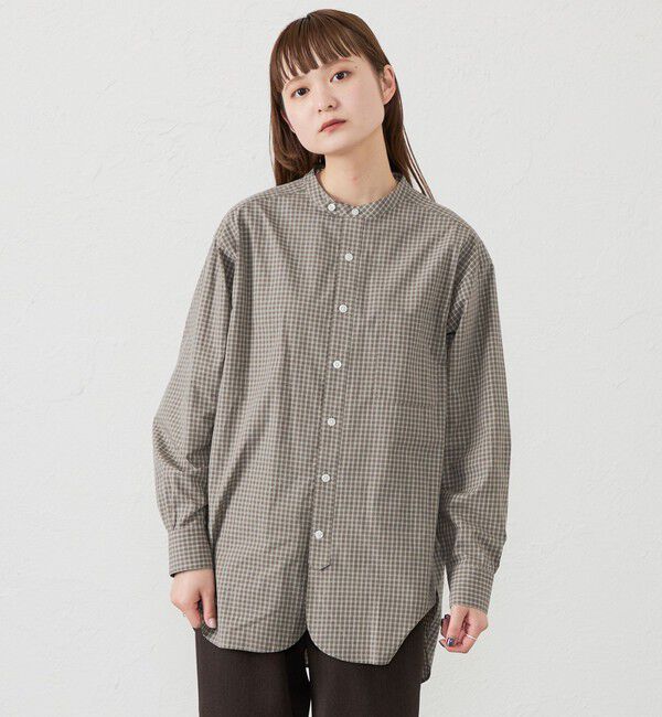 MACKINTOSH PHILOSOPHY「GREY LABEL バンドカラーパターンドシャツ」|シャツ・ブラウス|キャメル