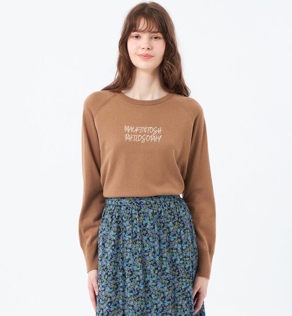 MACKINTOSH PHILOSOPHY「ライティングロゴニット」|ニット・セーター|キャメル