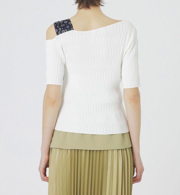  「スカーフコンビカットアウトニット」|ニット・セーター|