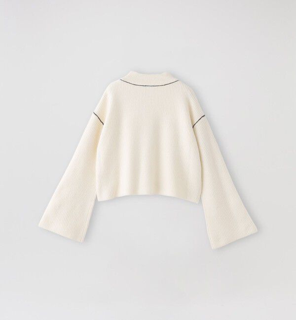  「キャメル混パイピングプルオーバー」|ニット・セーター|