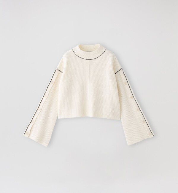  「キャメル混パイピングプルオーバー」|ニット・セーター|