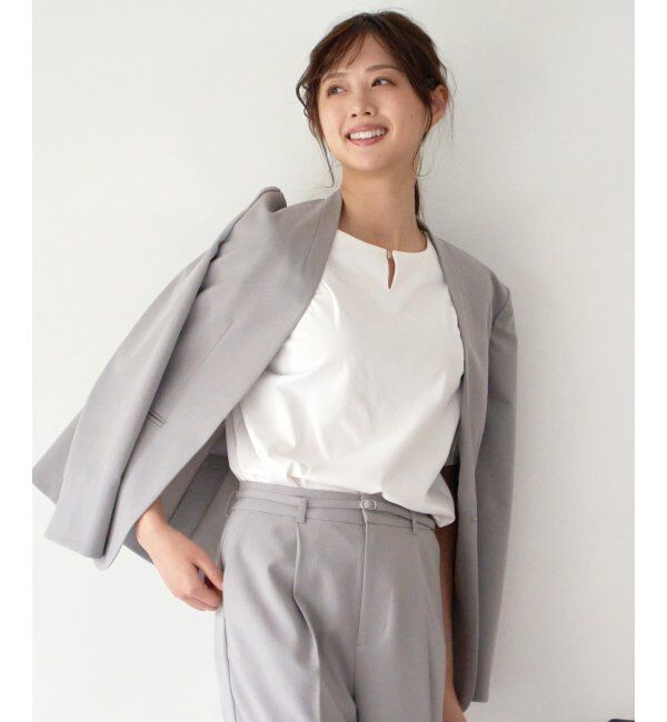 IKKA LOUNGE「リネンライクV襟ジャケット」|その他|